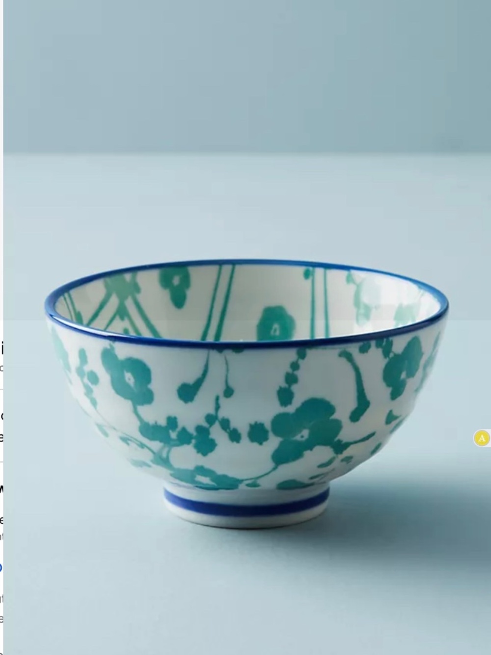 Anthropologie Marta Green Floral Plaid Nut Bowl Replacement